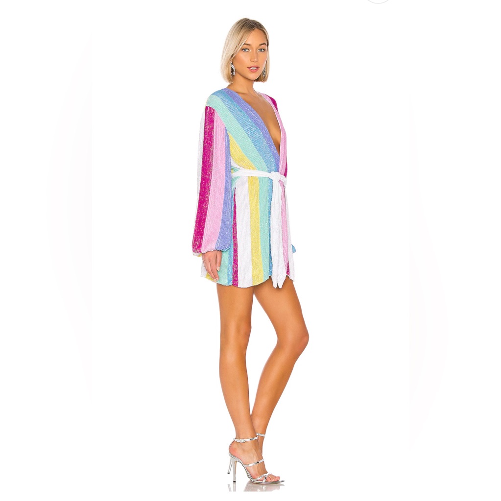 Retrofete Multicolor Striped Mini Dress